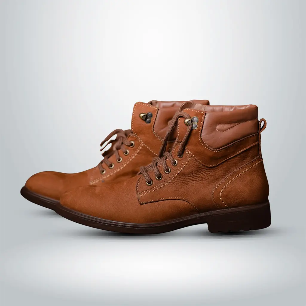 High Cut Genuine Leather Boot Tan