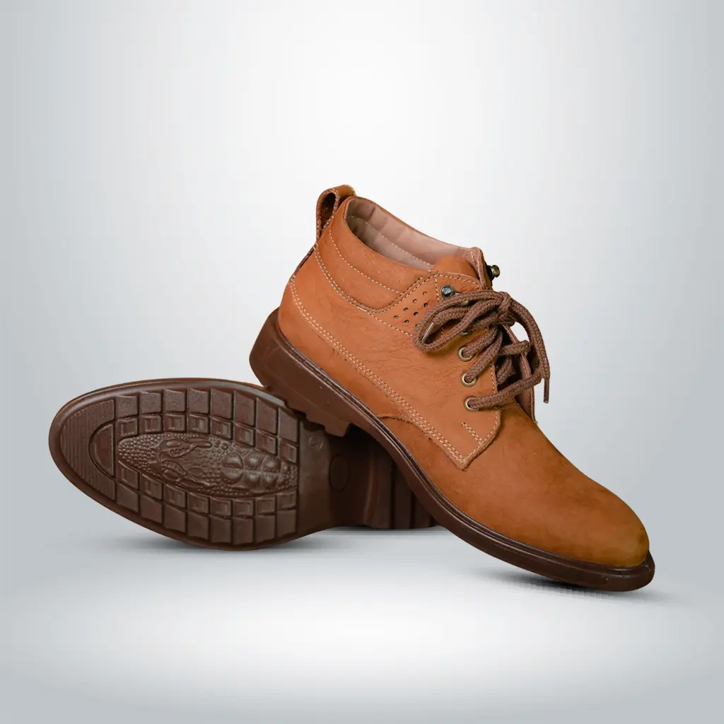 Low Cut Genuine Leather Boot Tan - Image 2
